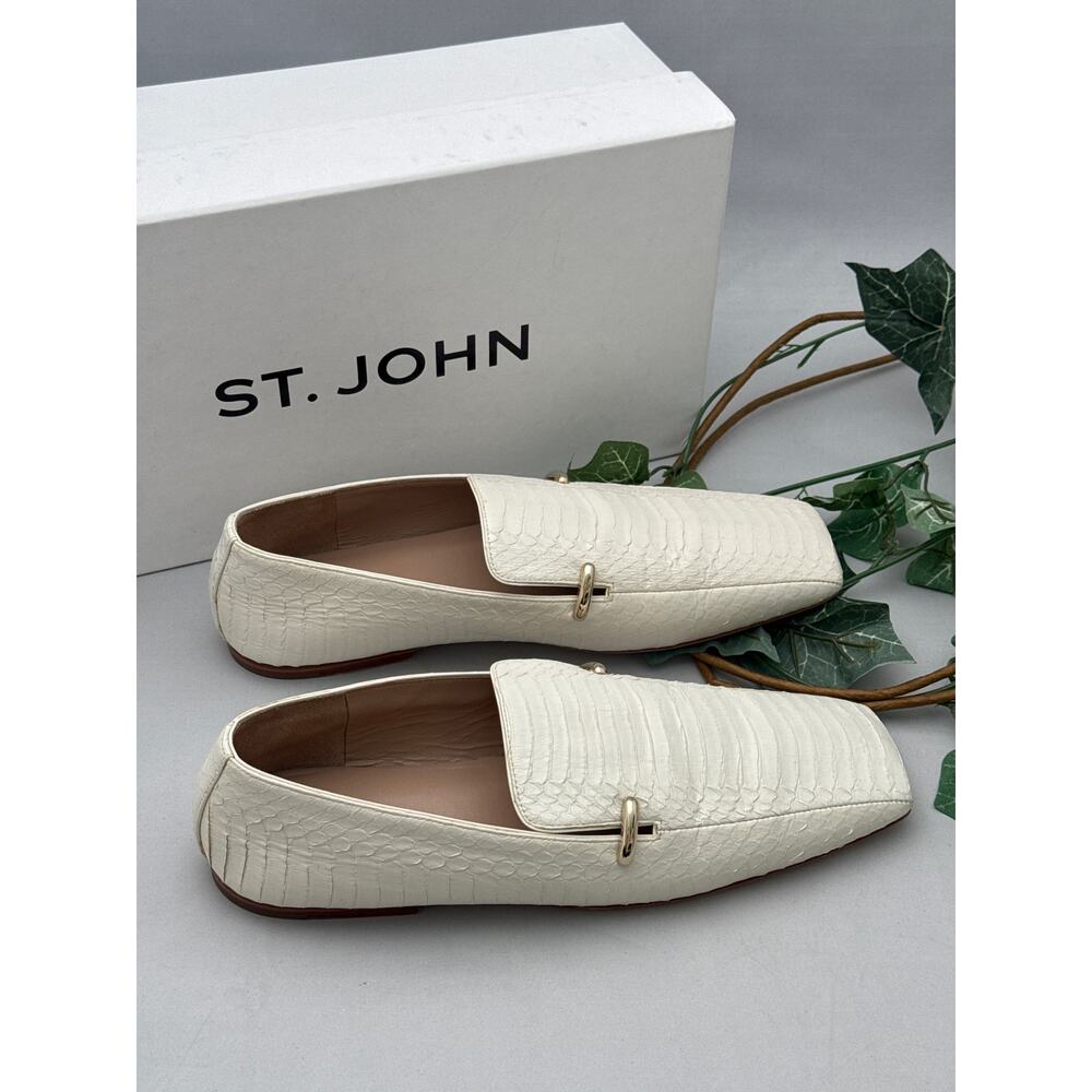 St. John Optic White Loafers Size 9 - Picture 4 of 10